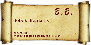 Bobek Beatrix névjegykártya